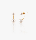 Modern Dual Pearl Drop Earrings