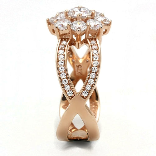 Elegant Rose Gold Sterling Silver Ring